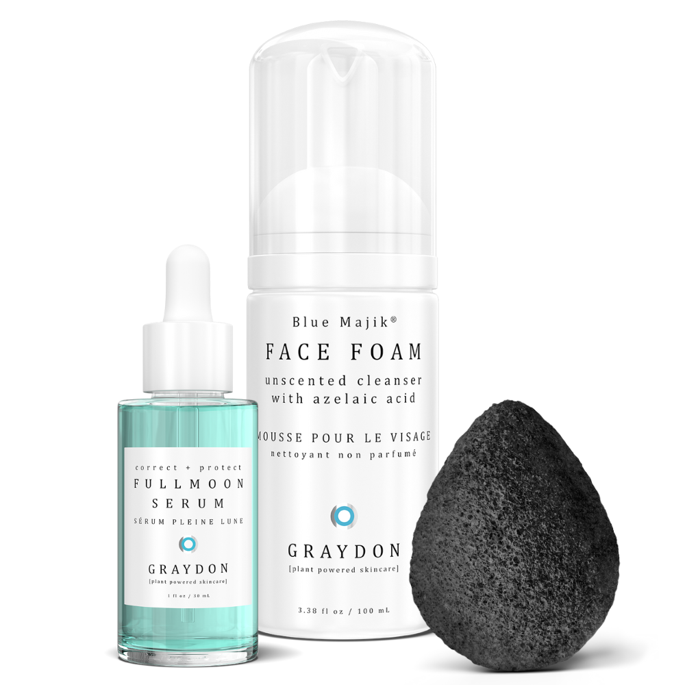 Fullmoon Serum, Face Foam and our Bamboo Sponge together